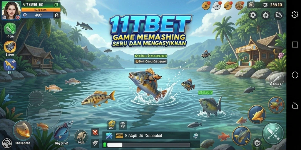 Screenshot gameplay 11TBET dengan aksi memancing yang seru.