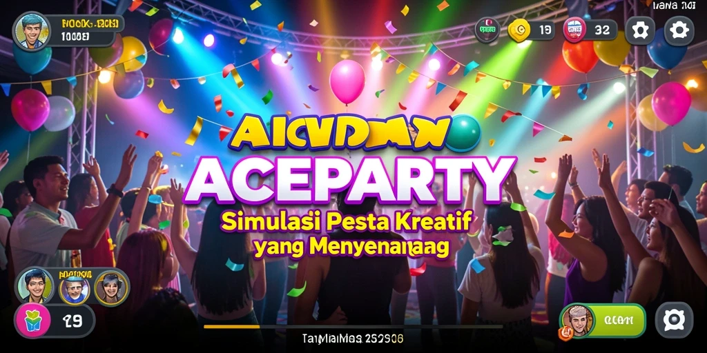 Gameplay menyenangkan dalam ACEPARTY dengan berbagai tema pesta.