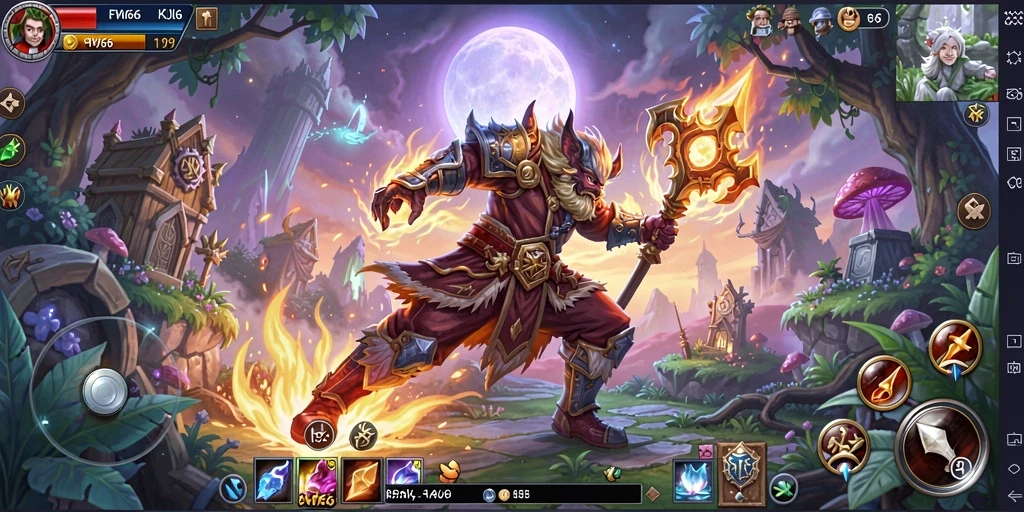 Screenshot FW66 menampilkan aksi petualangan seru dalam dunia fantasi.
