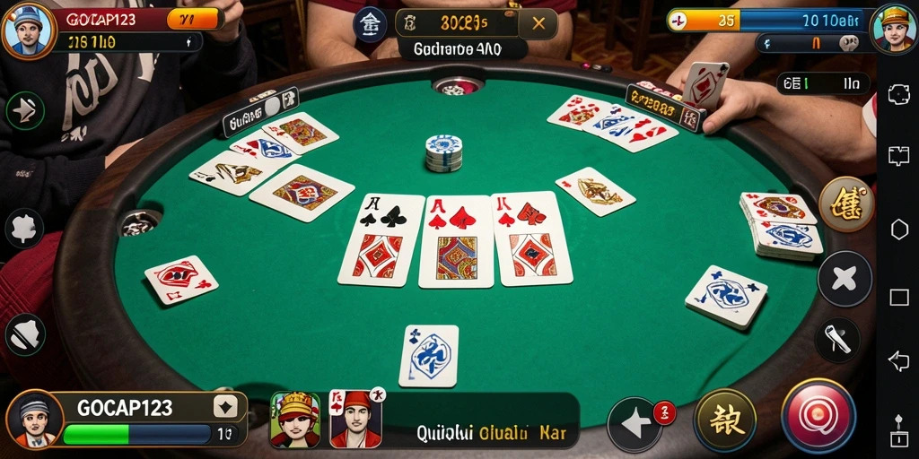 Tampilan gameplay GOCAP123 saat bermain QiuQiu secara langsung.