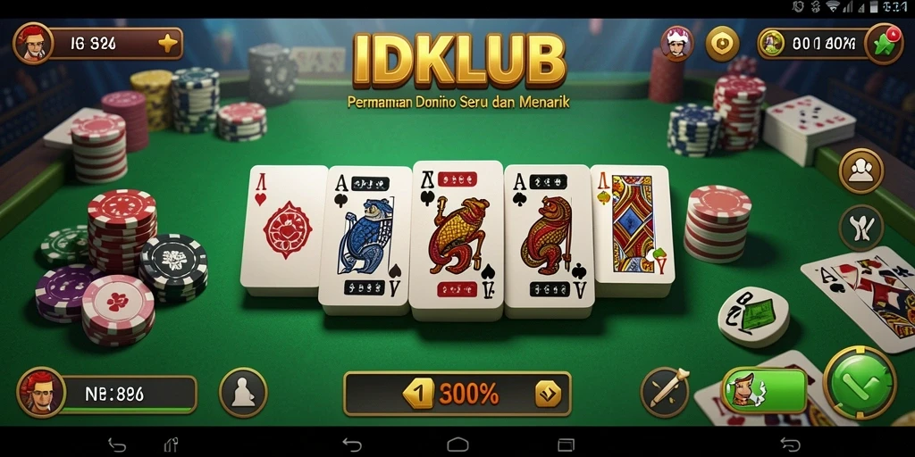 Tampilan gameplay domino yang seru dan interaktif di IDKLUB.