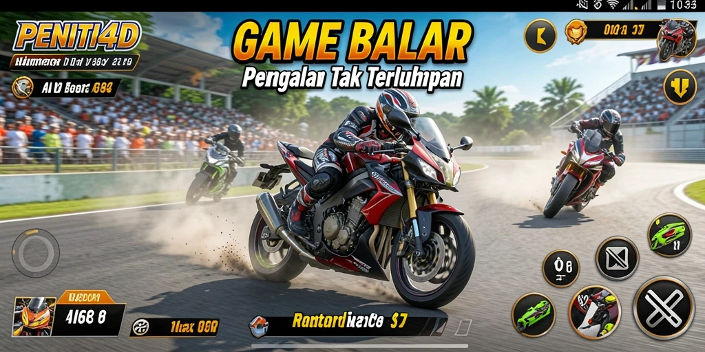 Tampilan gameplay seru balap motor di PENITI4D