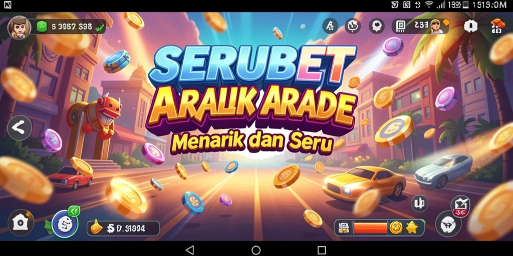 Screenshot SERUBET menampilkan aksi seru dalam permainan Arcade.