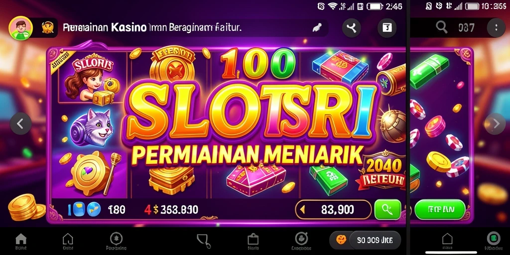 Tampilan gameplay SLOTSRI yang memukau dengan beragam slot menarik.