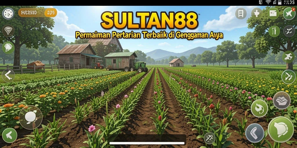 Gameplay SULTAN88 yang menakjubkan menampilkan kebun yang subur.