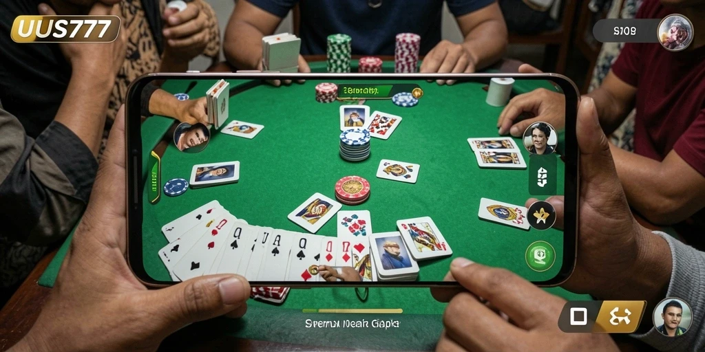 Tampilan gameplay seru saat bermain Gaple di UUS777.