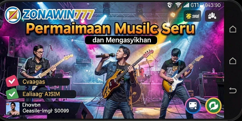Screenshot utama ZONAWIN777 menampilkan pengalaman gameplay musik yang menarik.